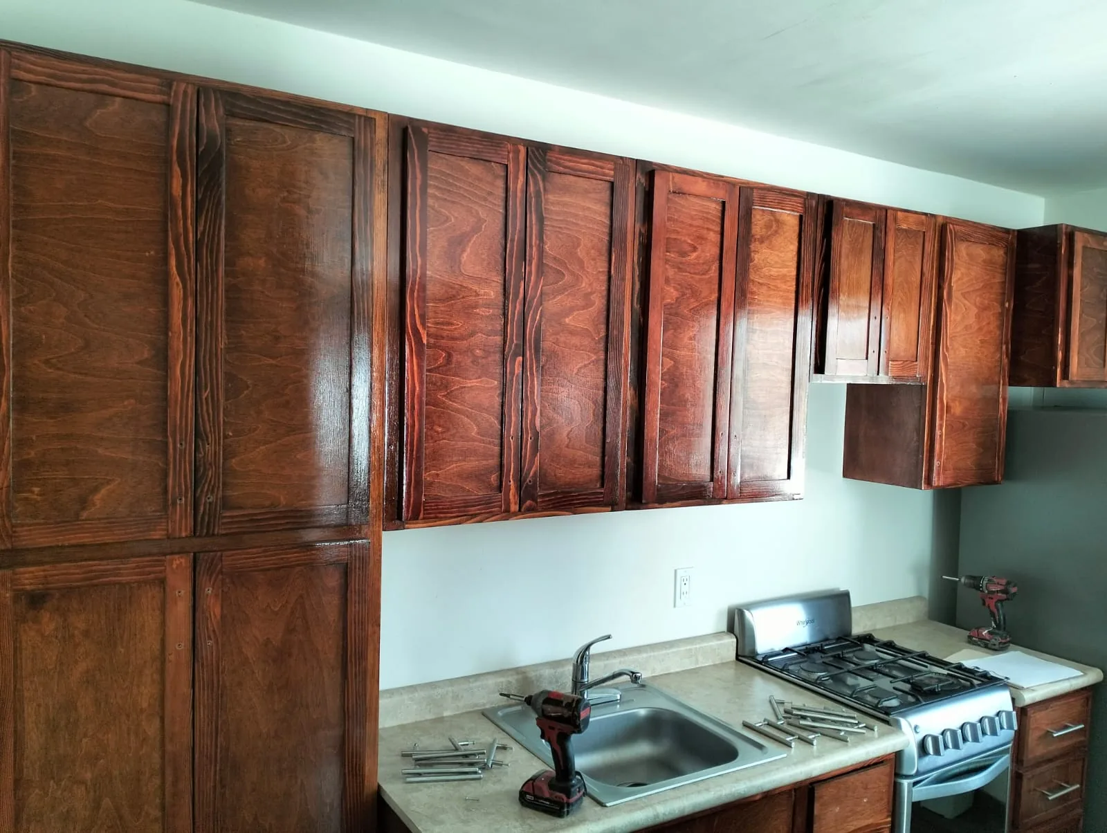 Cocina restaurada: de nogal a azul, antes de la restauración