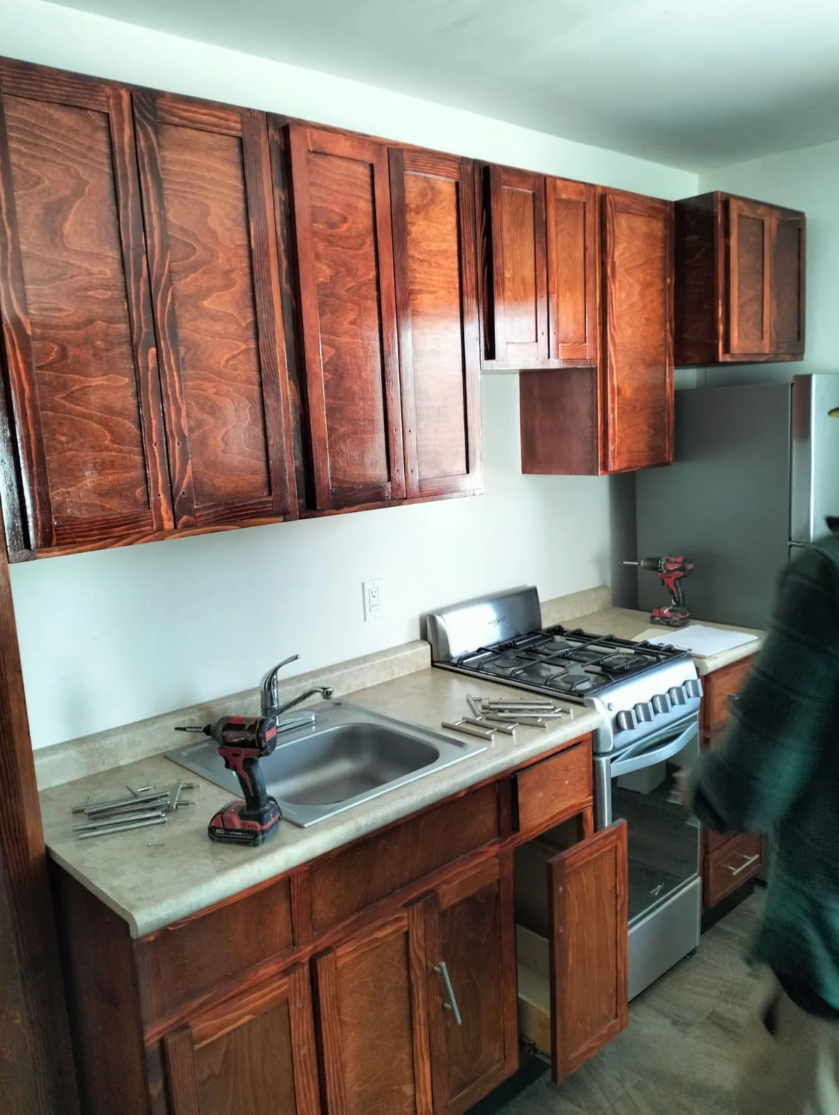 Cocina restaurada: de nogal a azul, antes de la restauración